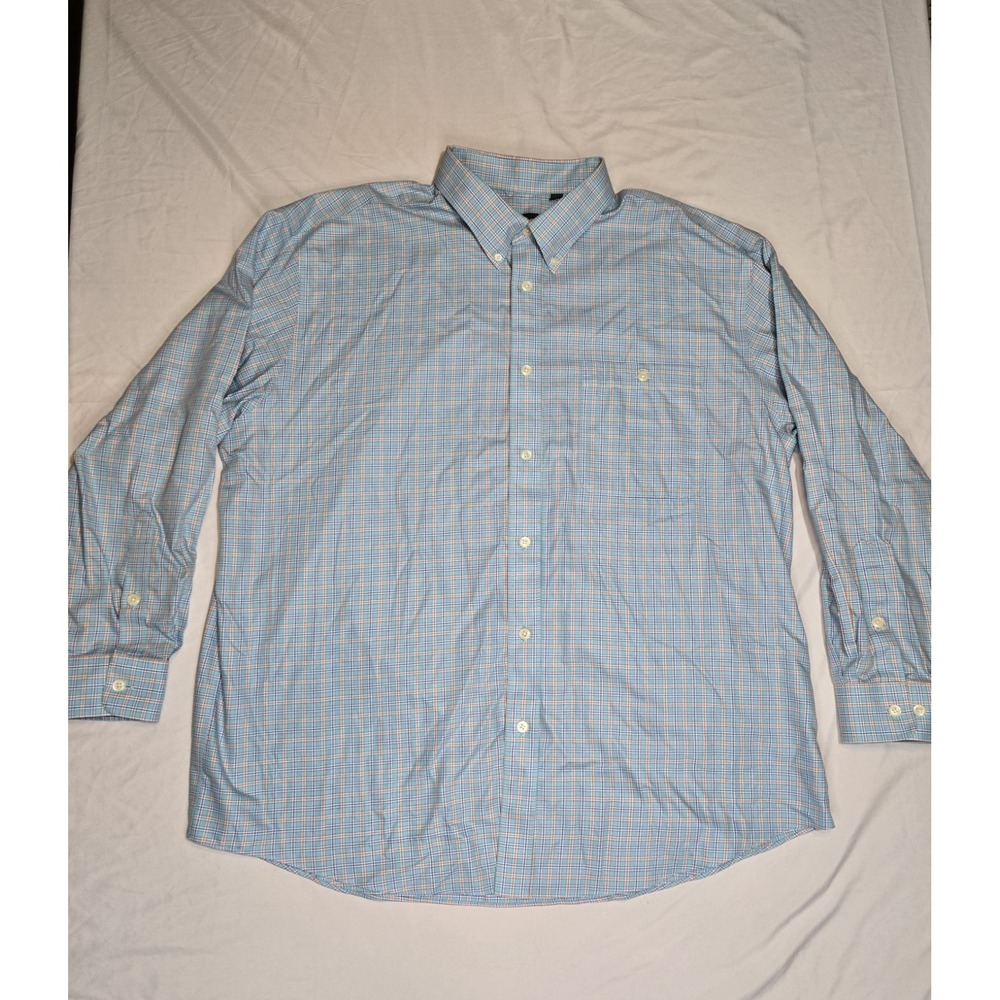 Orvis Mens Multicolor Plaid Gingham Button Down Dress Shirt Size 2XL Colorful‎